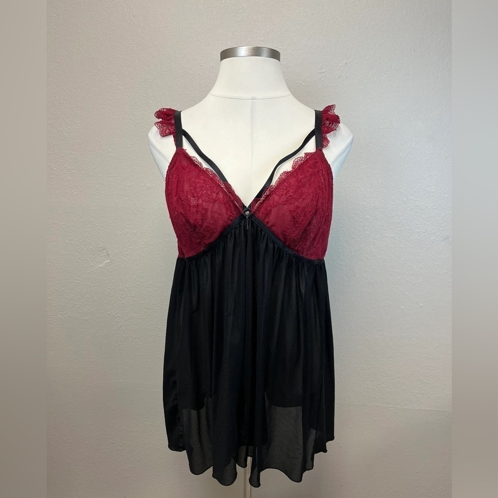 Torrid Red & Black Lace Babydoll - Size 4 (26)